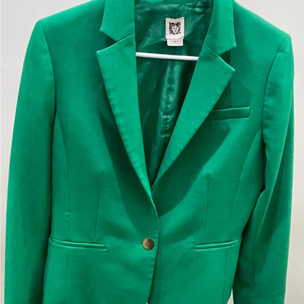 Anne Klein Green Tailored Blazer Women’s Size 10 Classic Structured Jacket